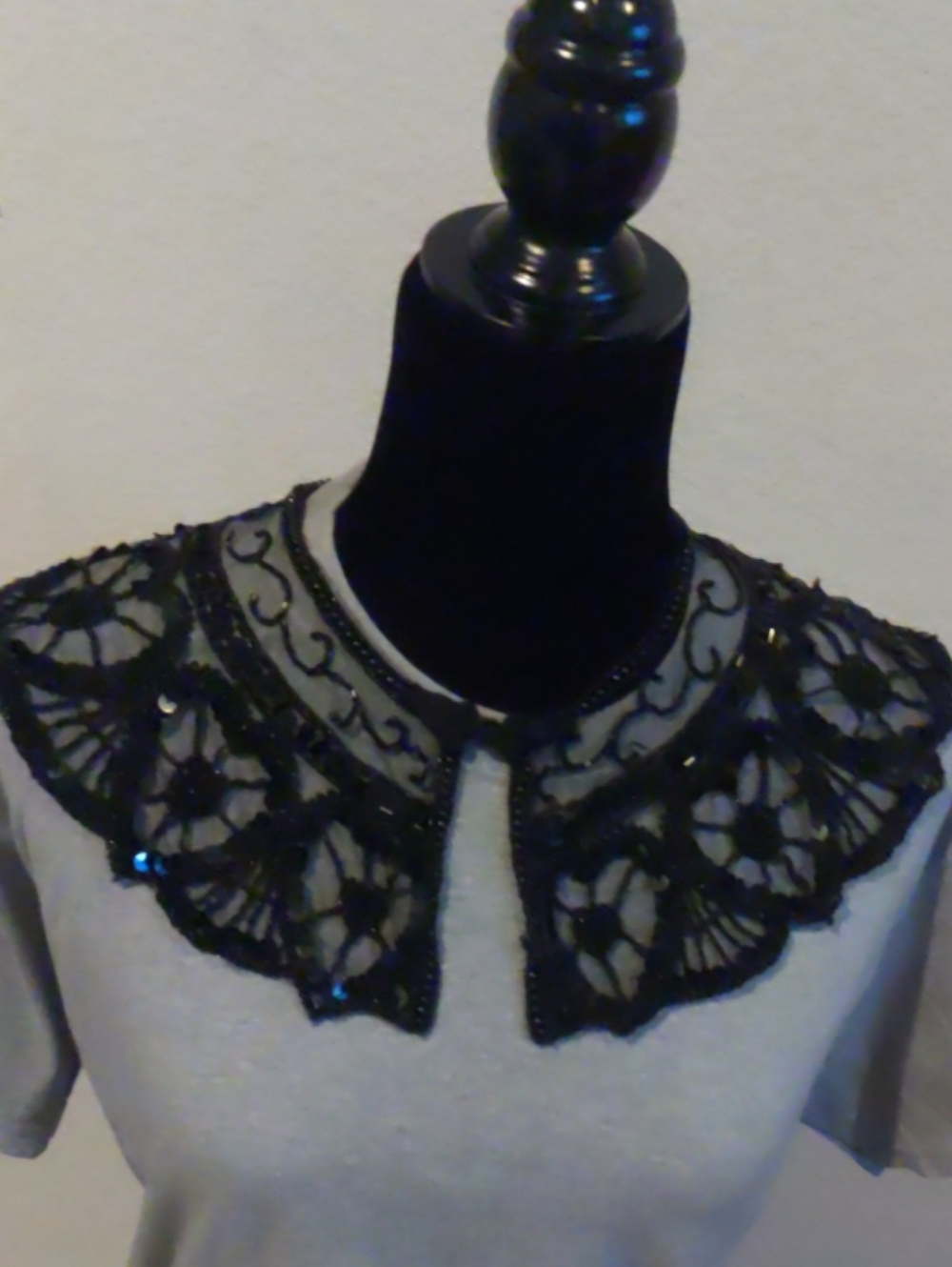 Black Beaded Sequin Collar